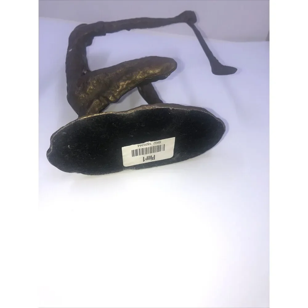 Solid Metal Golfer Statue Figure Book Ends Art Pier One w/ Putter Club